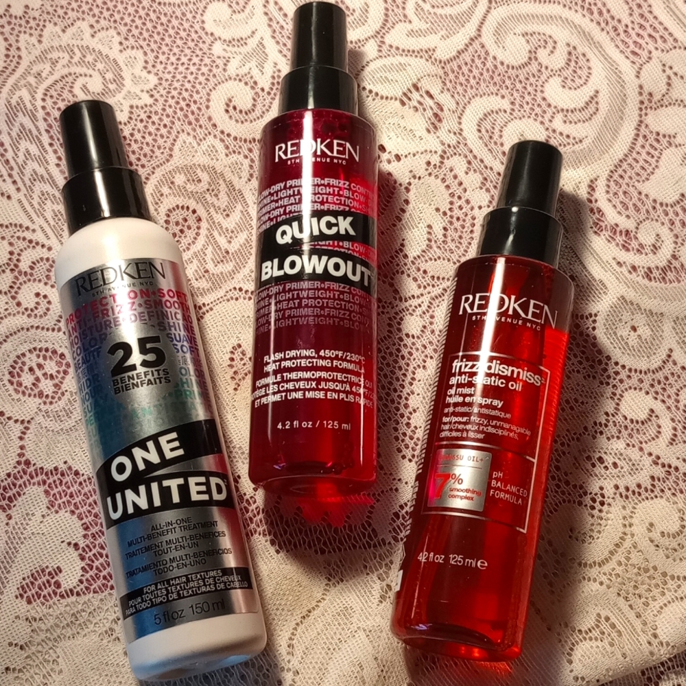 New REDKEN Haircare Bundle~ Quick Blowout - Frizz Dismiss - One United Treatment